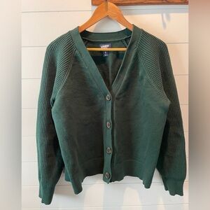 LANDS END Cardigan Chest 22”; length 25”, sleeve 24”